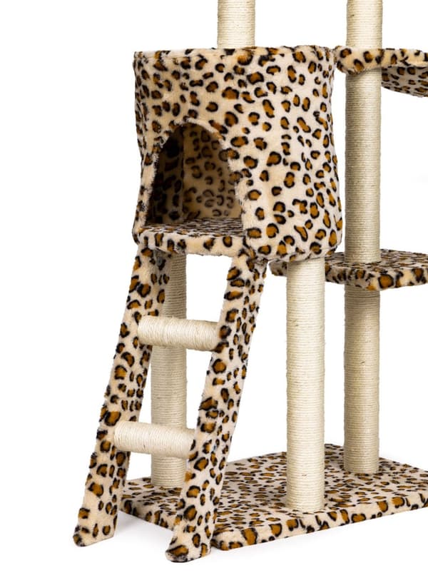 Kattskrapa, hus, träd, säng, 138cm xl, Panther