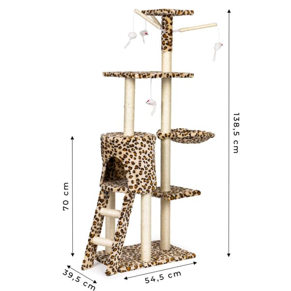 Kattskrapa, hus, träd, säng, 138cm xl, Panther