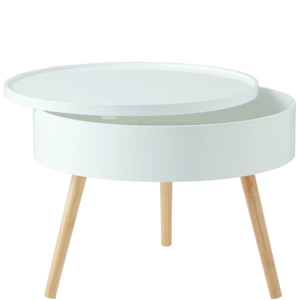 Rundt sofabord med opbevaring, 60 cm