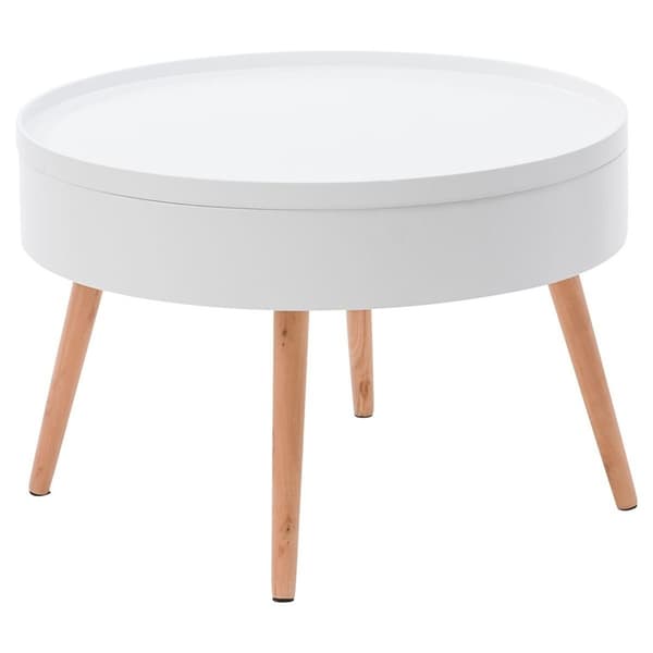 Rundt sofabord med opbevaring, 60 cm