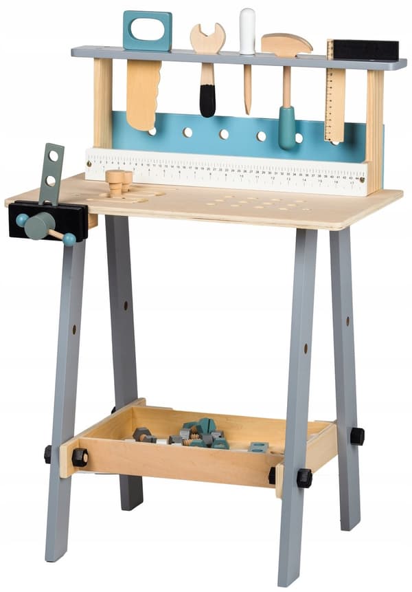 Træværkstedsbord med værktøj 32 elementer Ecotoys