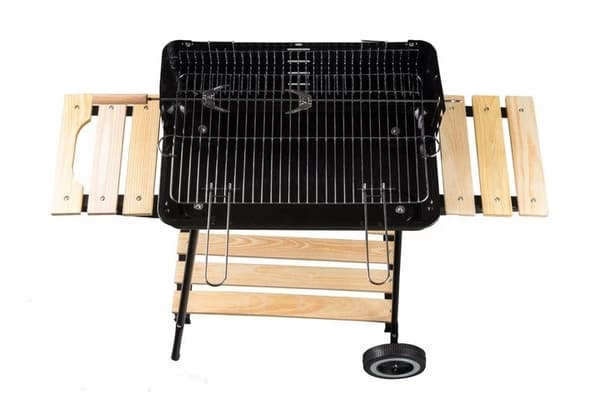 Kullgrill med justerbare hyller og 2 bærbare rister