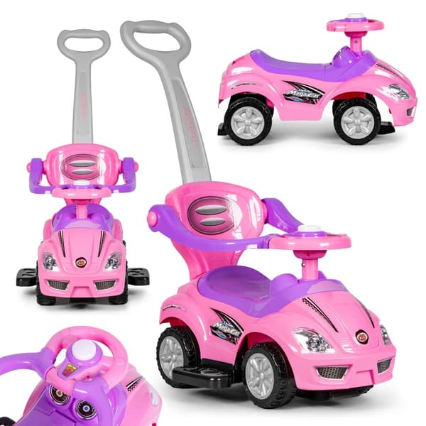 Luksus push ride ride på 3i1 Pink