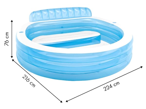 Hagebasseng med seter 229x218cm Intex 57190