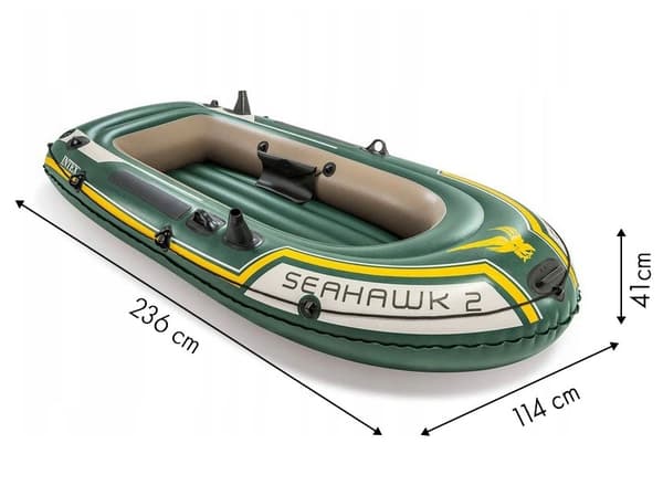 Seahawk 2 ponton + pump + 2 Intex 68347 åror