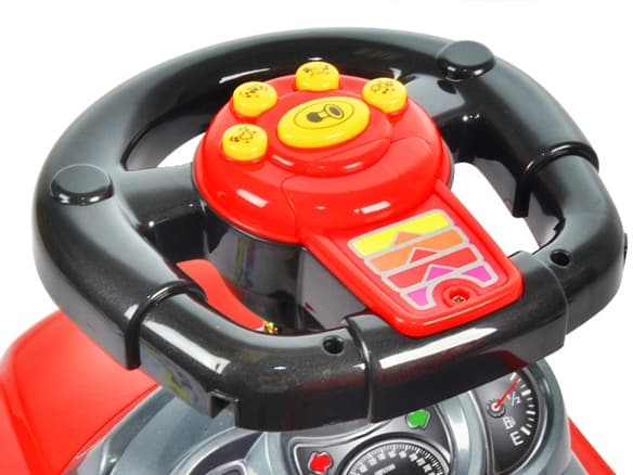 Ride On Toy Push Car Walker med håndtak 3-i-1-rød