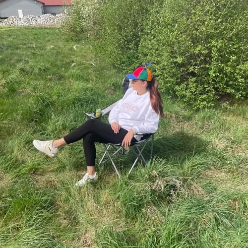 Sort og grå fiskestol 23674