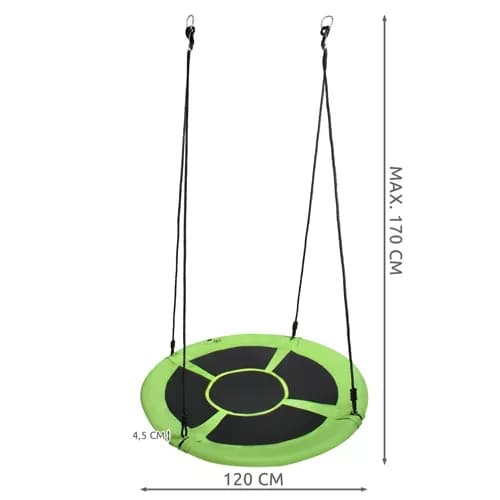 Storkerede gynge 100 cm grøn-sort 23514