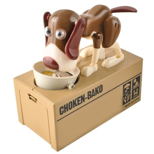 Batteridrevet sparegris - brun hund 22470