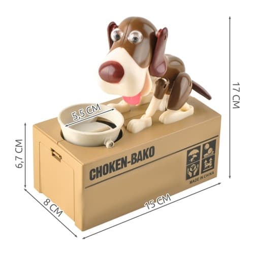 Batteridrevet sparegris - brun hund 22470