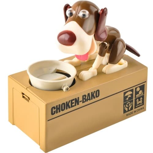 Batteridrevet sparegris - brun hund 22470