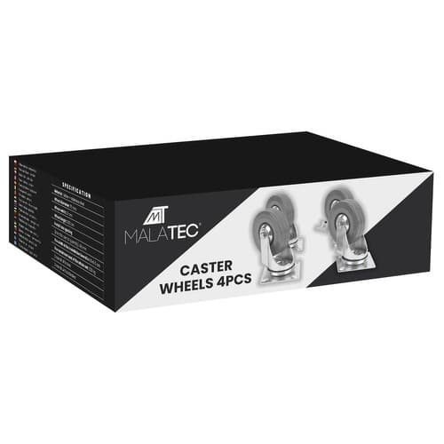 Svingbare hjul - sett med 4 stk. Malatec 22537