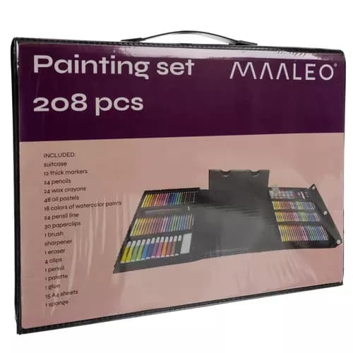Malersett i koffert - 208 stk Maaleo 21645