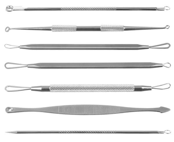 Blackhead fjerningsskjeer - sett med 7 stk