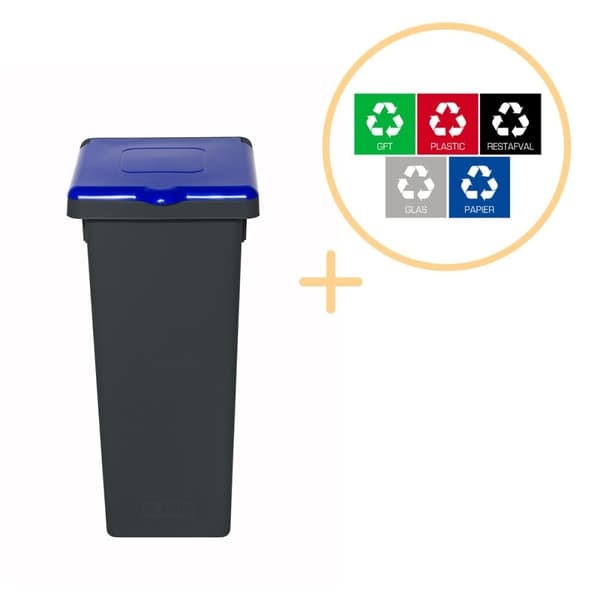 Plafor - Fit Bin med låg 52L - Genbrug - Blå