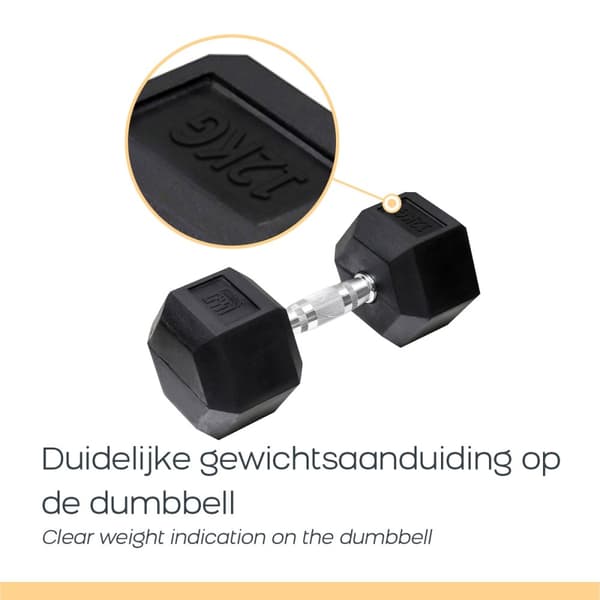 Orange Gym - Hex Hantel - 6 kg - set om 2