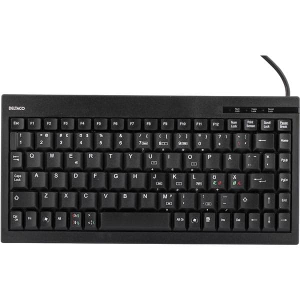 DELTACO minitastatur, USB, sort Sort