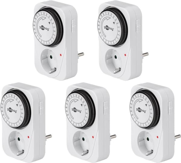Goobay Switch ur / Timer 16A, 3500W (5-pack) - Hvid