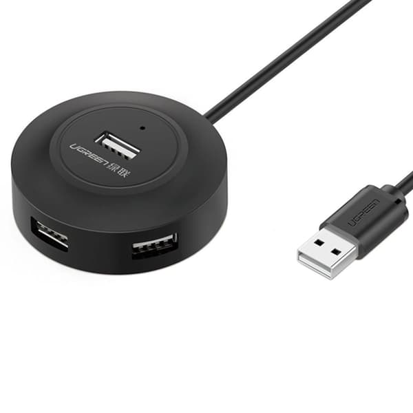 UGREEN USB 2.0 Hub 4x USB-A, 1m - Svart