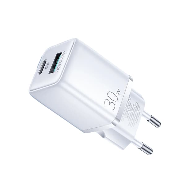 SiGN Mini Hurtigoplader USB & USB-C, PD & Q.C3.0, 3A, 30W - Hvid