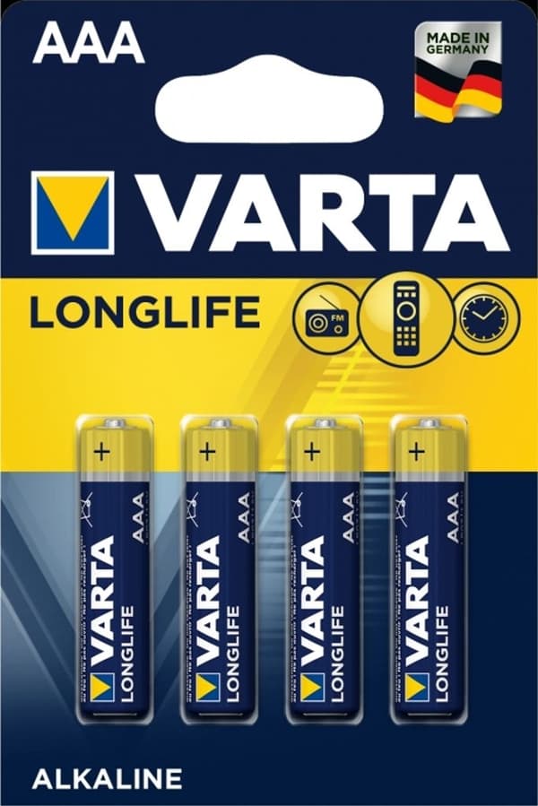 VARTA Longlife Alkaline AAA batteri LR3, 4-pak