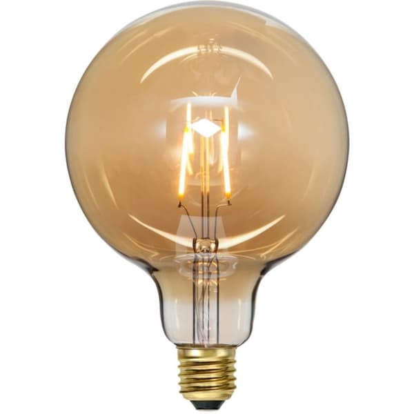 LED-lampe E27 G125 ravfarvet glas 0,75W 2000K 80 lumen