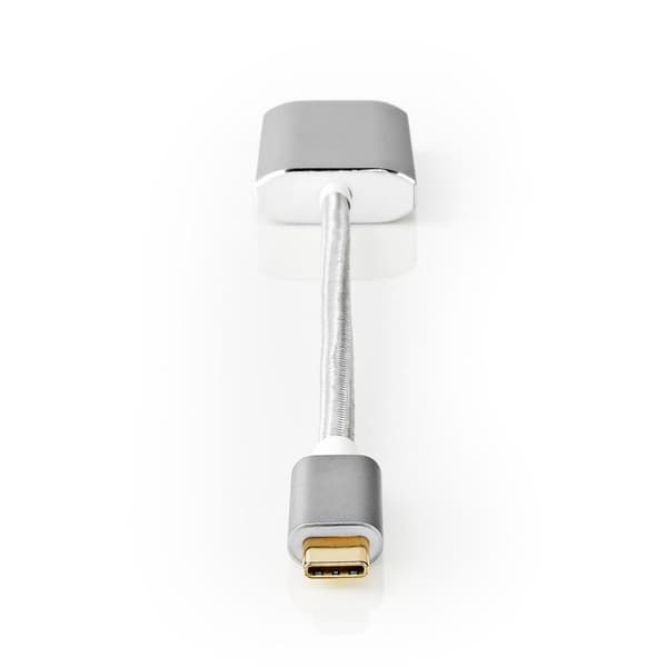 USB-C-adapter, USB-C til HDMI, 4K@60Hz, PD, 0,2m - Hvid Sølv