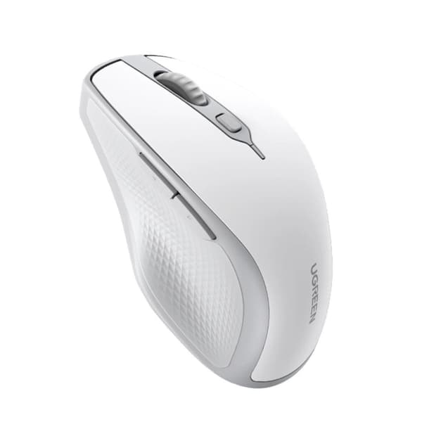 Ugreen ergonomisk trådlös mus Bluetooth, 2,4 GHz - Vit