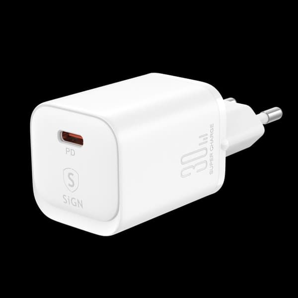 SiGN Single-Port Hurtigoplader, 30W - Hvid