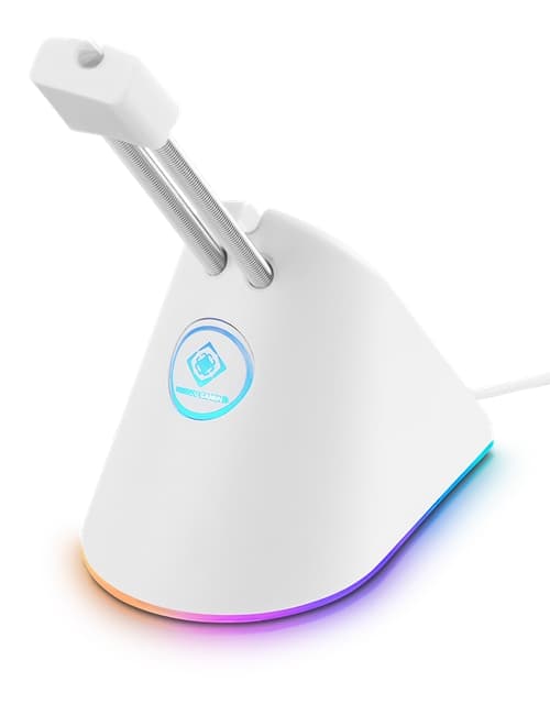 Deltaco Gaming RGB Mus Bungee för muskabel - Vit/RGB Vit
