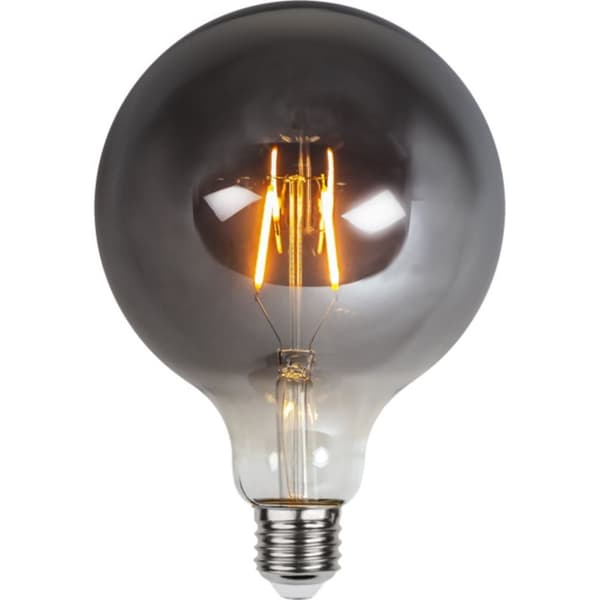 LED-lampe E27 G125 røget glas 1,8W 2100K 80 lumen