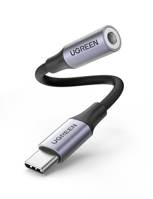 UGREEN USB-C til Aux 3,5 mm adapterkabel hun, 10 cm - Space Grey