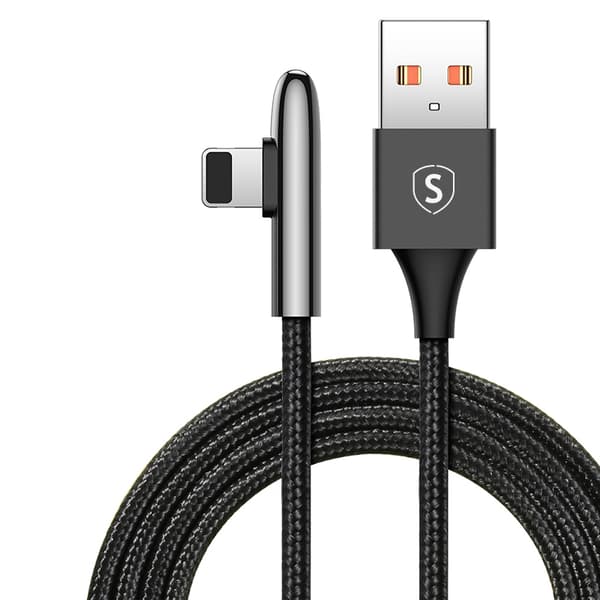 SiGN USB till Lightning-spelkabel, 2m, 2,4A, - Svart
