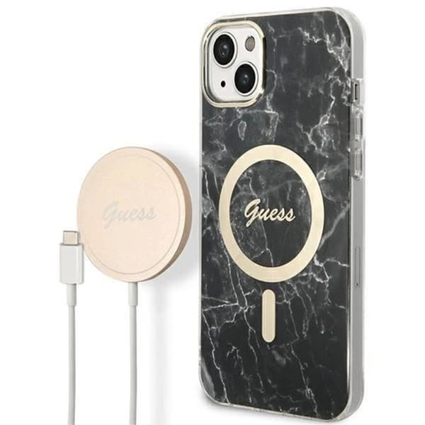 Guess Magsafe etui og opladersæt til iPhone 14 - Sort