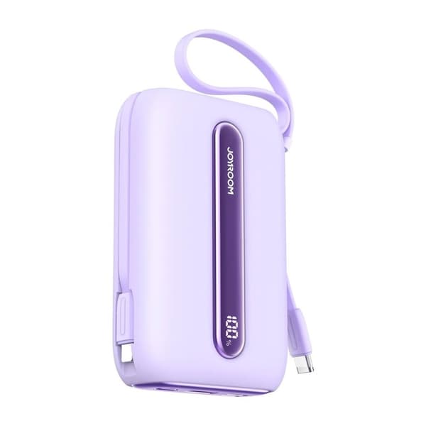 Joyroom Quick Charge 22,5 W mini Powerbank kahdella kaapelilla 20 000 mAh - violetti