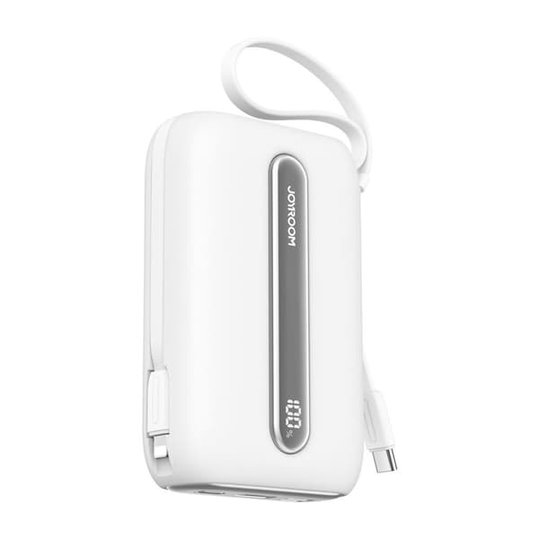 Joyroom Quick Charge 22,5W mini Powerbank med to kabler 20000mAh - Hvid