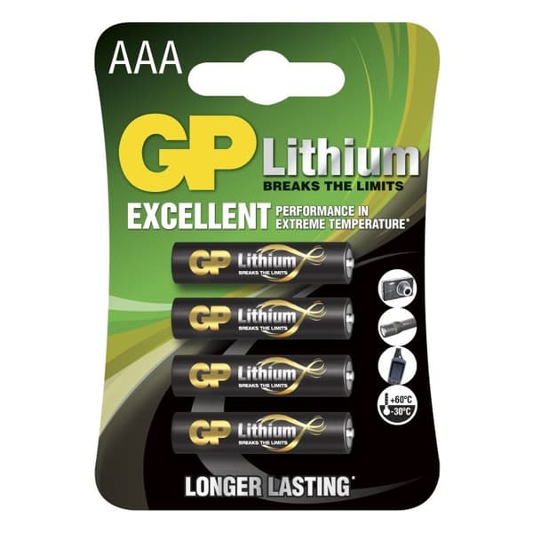 AAA 1,5V Lithium 4-pak GP