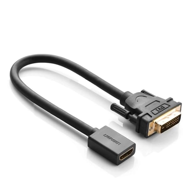 Ugrønn DVI (hann) til HDMI (hun) adapterkabel, 0,15 m - svart