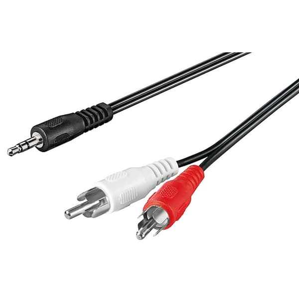 Ljudkabel, 2xRCA - 3,5 mm stereokontakt, 1,5m