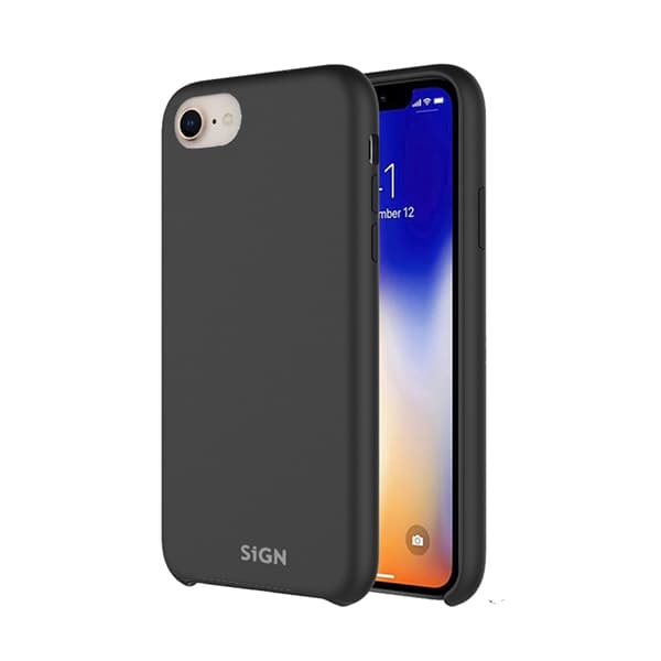 SiGN Liquid Silikone Cover til iPhone 7 & 8/SE 2 - Sort