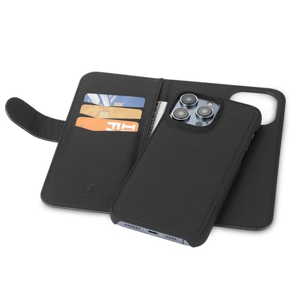 SiGN Wallet -kotelo 2-in-1 iPhone 14:lle - musta