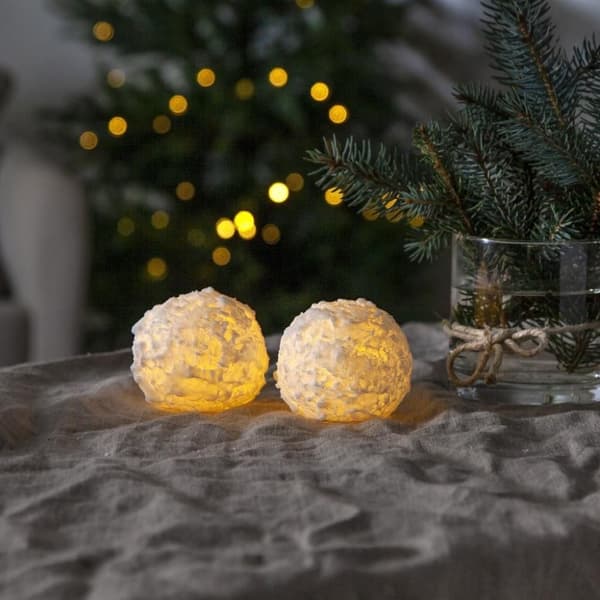 Led-lohkovalo 2-pakkainen lumipallo ajastimella