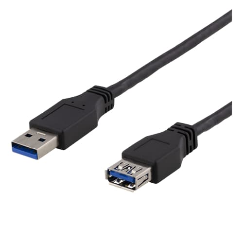 Deltaco USB 3.1 Gen1 Forlengelseskabel, ha - ho 2m - Sort