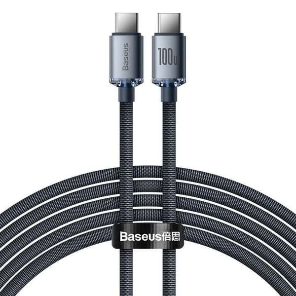 Baseus USB-C till USB-C Snabbladdningskabel, 100W, 2m - Svart