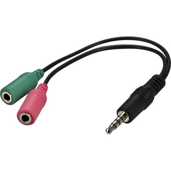 DELTACO headset adapter til smartphone, forbinder almindeligt headset til en smartphone