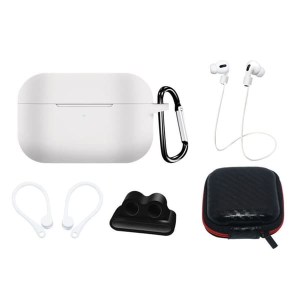 AirPods Pro 2 / AirPods Pro 1 Silikonetui sett - Hvit