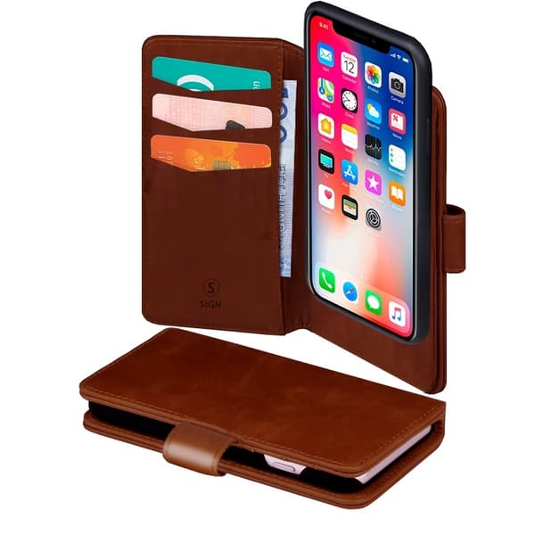 SiGN Wallet-deksel 2-i-1 til iPhone X/XS - Brun