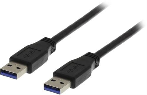Deltaco USB 3.0-kabel, Type A han til Type A han, 1m - Sort