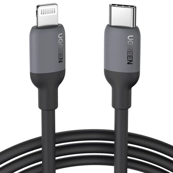 Ugreen USB-C till Lightning MFI-kabel, PD, 20W, 480Mb/s, 1m - svart