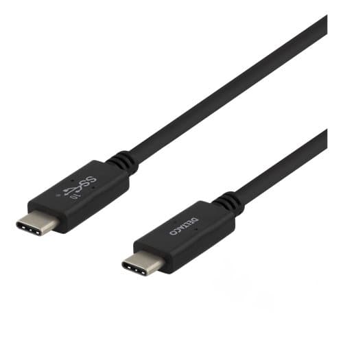 USB-C 100W Kabel USB-C Hane - USB-C Hane 0,5 m Svart